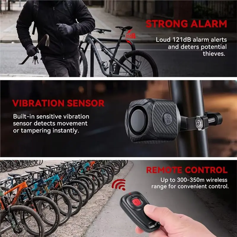 [NEW!A25P】 Bicycle Alert Two-Way Trigger Bike Alert With Remote Control Waterproof Bicycle Alert