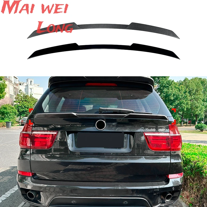 For BMW X5 E70 2006 07 08 09 10 11 12 13 Bodykit Car Rear Middle Trunk Lid Lip Spoiler Wings Black Carbon Tuning Accessorie Part
