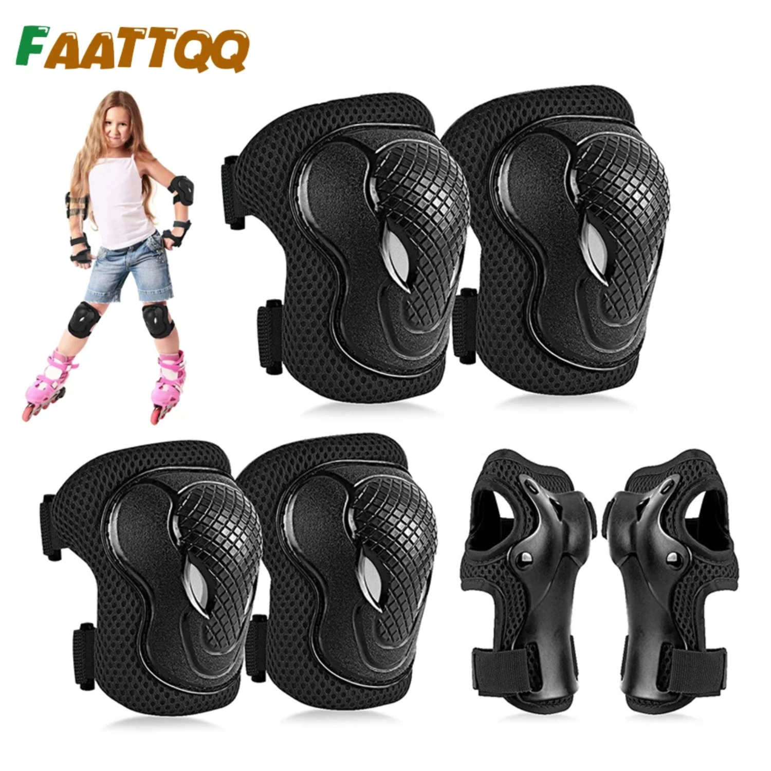 Sports Knee Pads Elbow Pads Guards Protective Gear Set Safety Gear  Roller Skates Cycling Bike Skateboard Inline Riding