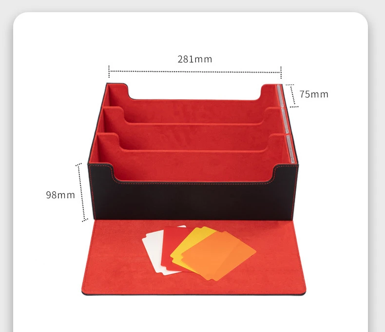 PU Flannel Single-Sleeve Card Storage Box Versatile 1360+ Game Deck Box Open Window Lid Split TCG Hold Waterproof Custom