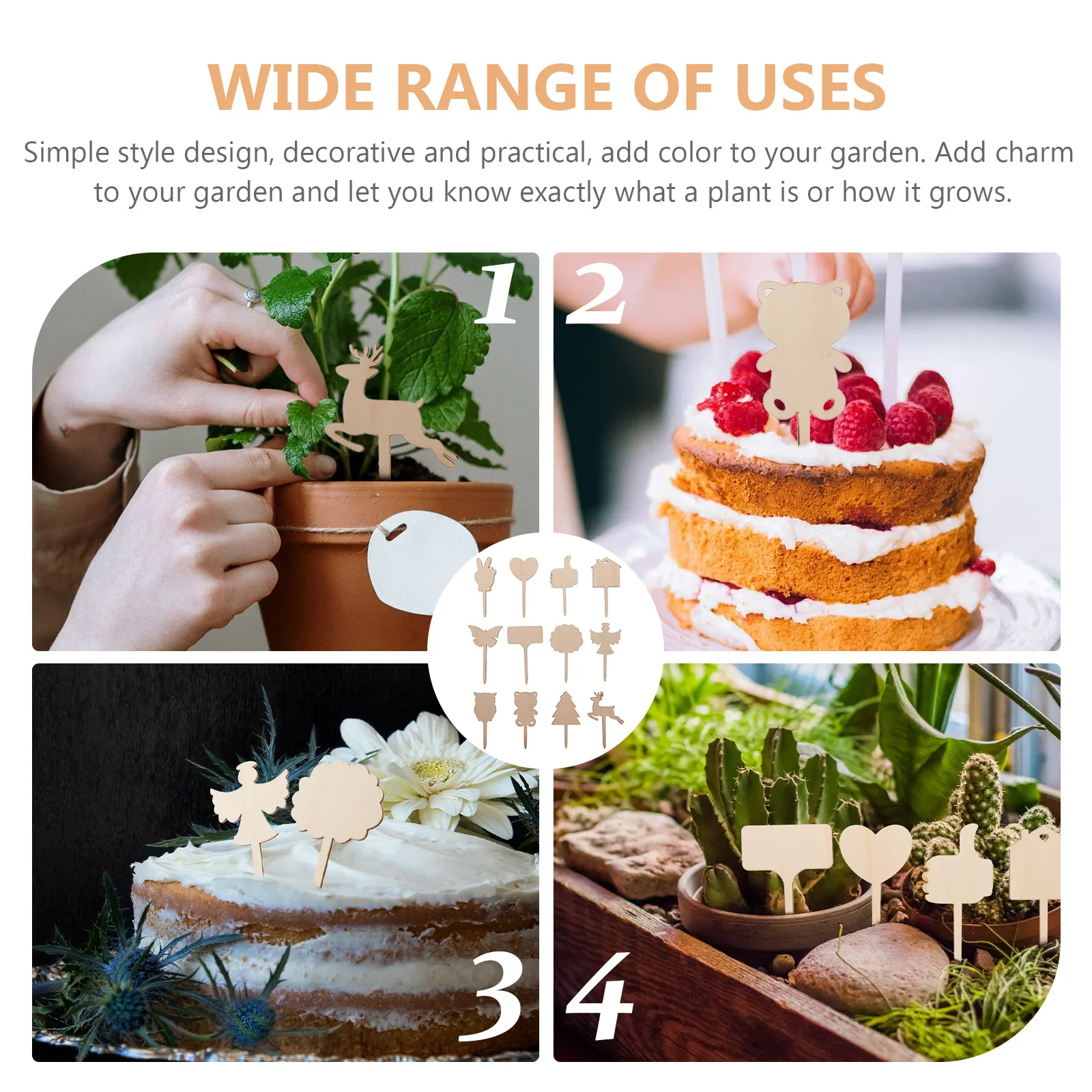 

12Pcs Wooden Plant Labels Natural Material Garden Markers Flower Bed Inserts Practical Gardening Tags Garden Plant Labels