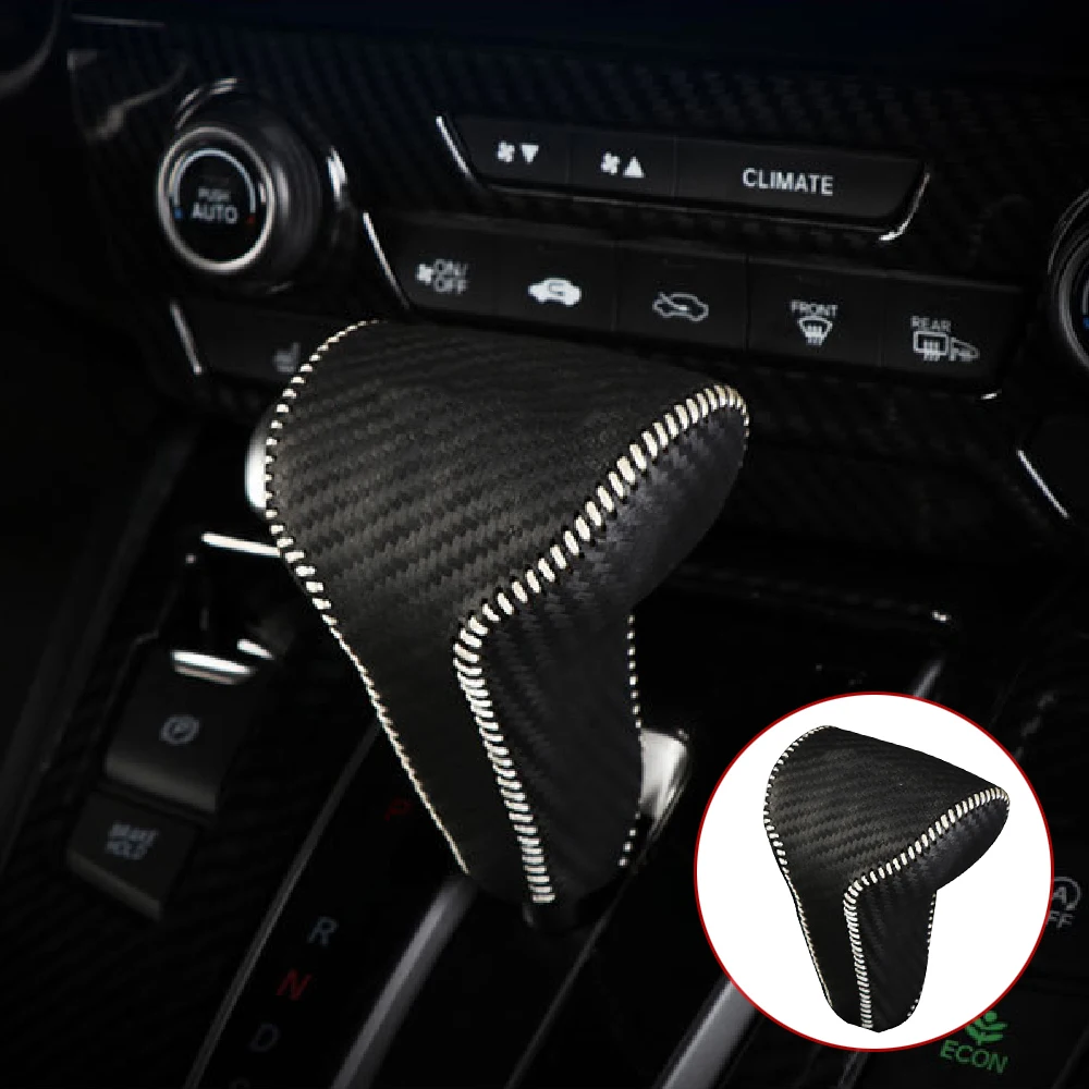 Leder Auto Getriebe Kopf Schaltknauf Abdeckung Fit für Honda CRV CR-V 2017 2018 2019 2020 2021 LHD Gangschaltung Halsbänder Zubehör