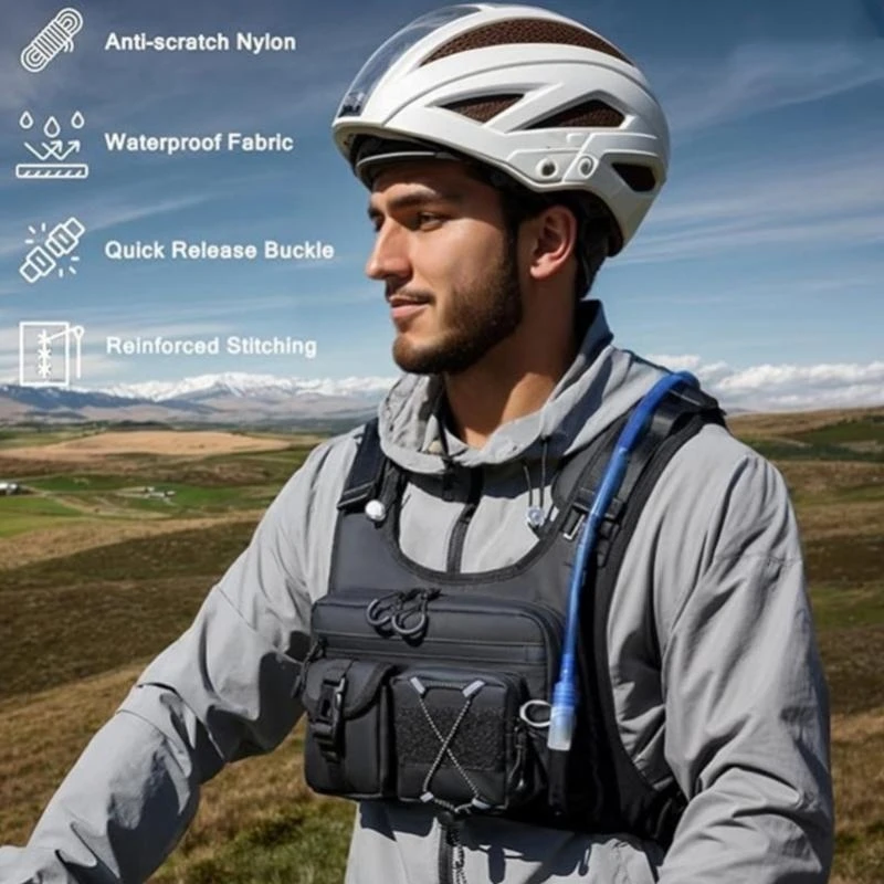 Lichtgewicht verstelbaar hardloopvest, borsttas met waterbestendig nylon en veilige opslag voor hardlopen buitenshuis