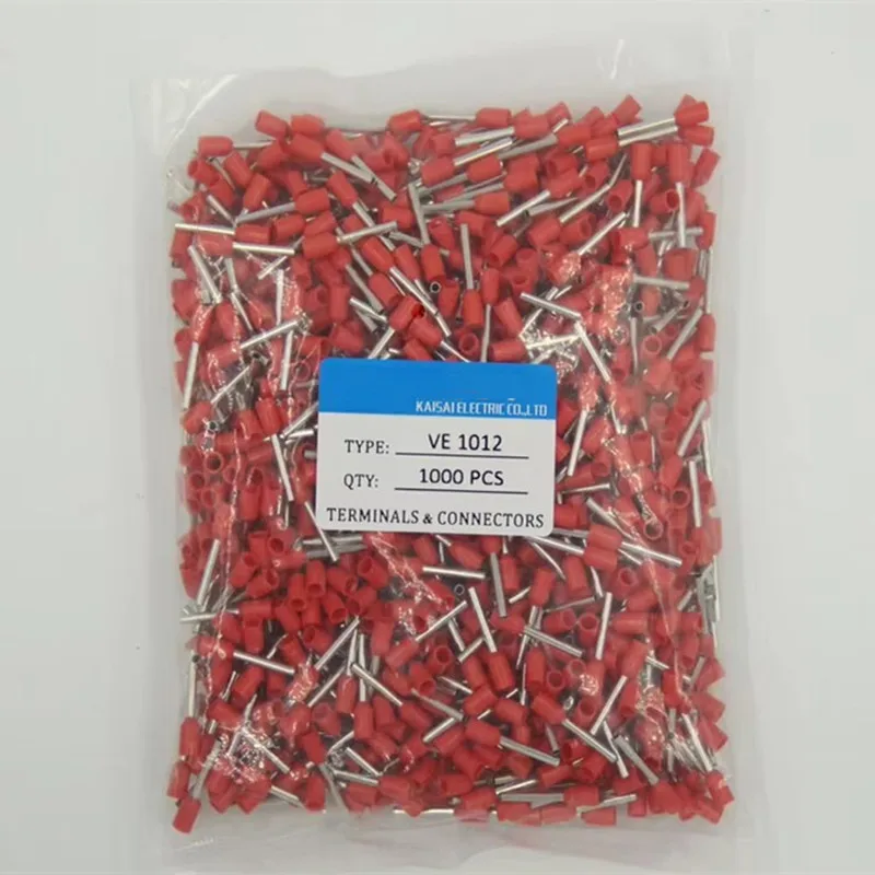 

E1012 18 AWG 1,0 мм2 шнурок Наконечники для предварительного клеммного разъема трубчатого провода