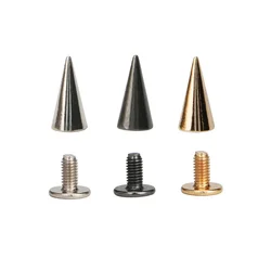 6*12mm 100sets Punk Spike Cone Spots Metal Studs Leathercraft Rivets Bullet Clothes Bags Belt Pet Collars Garment Rivets