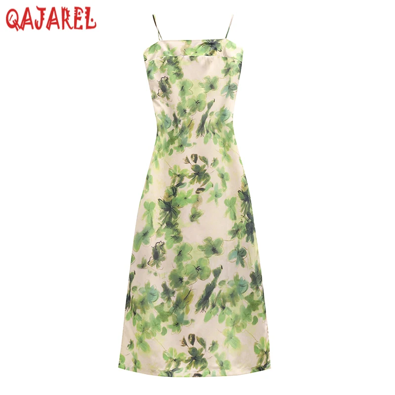 Vestido de verano de una pieza con flores para mujer, vestido Midi Sexy con cuello oblicuo, estilo coreano, elegante, ajustado, para fiesta de noche, 2024