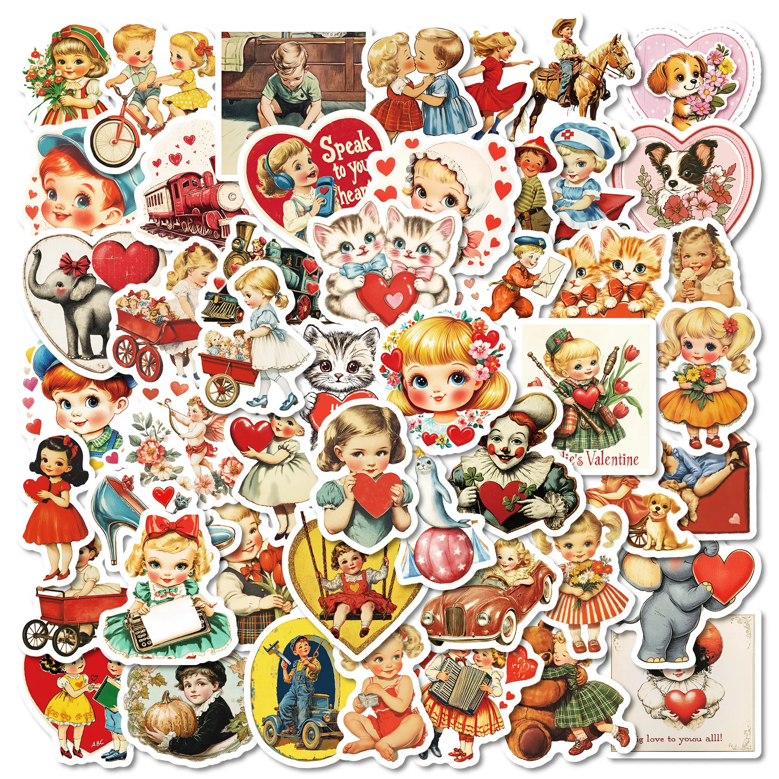 50 قطعة ملصقات حساب الكرتون الرجعية ملصقات لطيف الأمتعة الهاتف كوب ماء الكمبيوتر الديكور ملصقات ثابتة مقاومة للماء