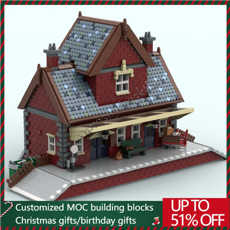 

4360 PCS Urban Series Village Train Station MOC Building Block Model Brick Children Learning Creative Assembly Christmas Gifts