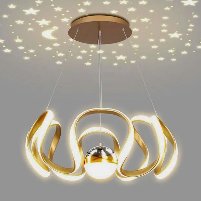 LED chandelier, Nordic luxury restaurant, living room, dining table, modern and personalized bar decoration light designer