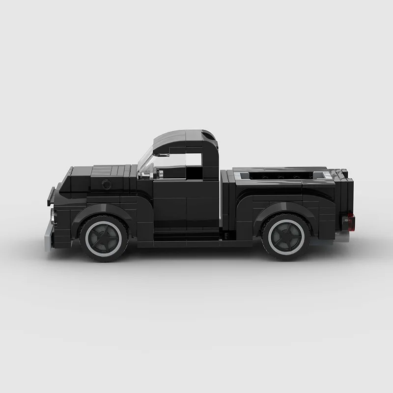 MOC Black Classic Ram Pickup Truck, City Off-Road Car Assembly Building Blocks Educational Toy, Age 6+ Years, Gift for Kids