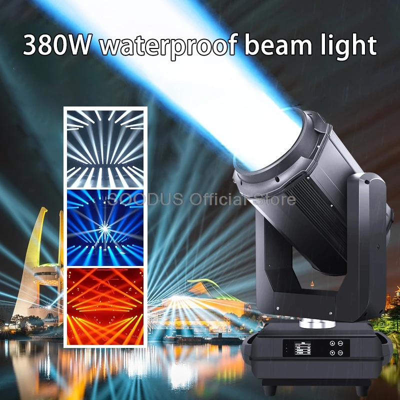 

380W Shaking Head Beam Light Outdoor Waterproof Laser Disco Light with Voice/DMX Controlled 3IN1 Stage Lamp for Wedding DJ Party