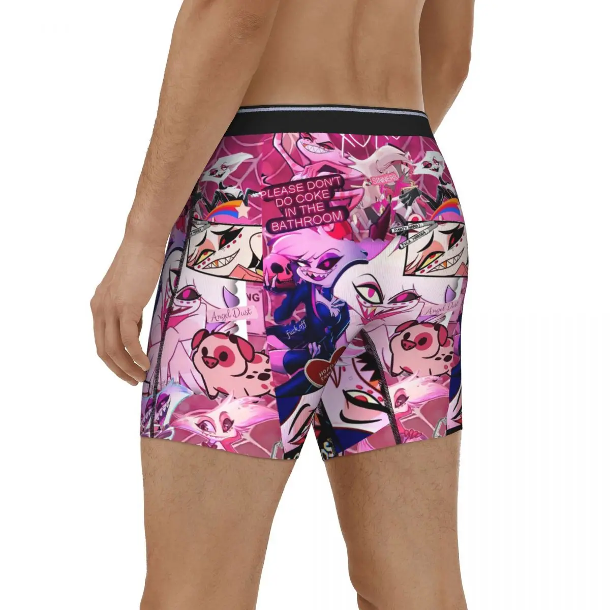 سراويل داخلية طويلة بوكسر سراويل داخلية للرجال من Angel Dust Hazbins ملابس داخلية جيدة التهوية لهدية صديقها للرجال #4