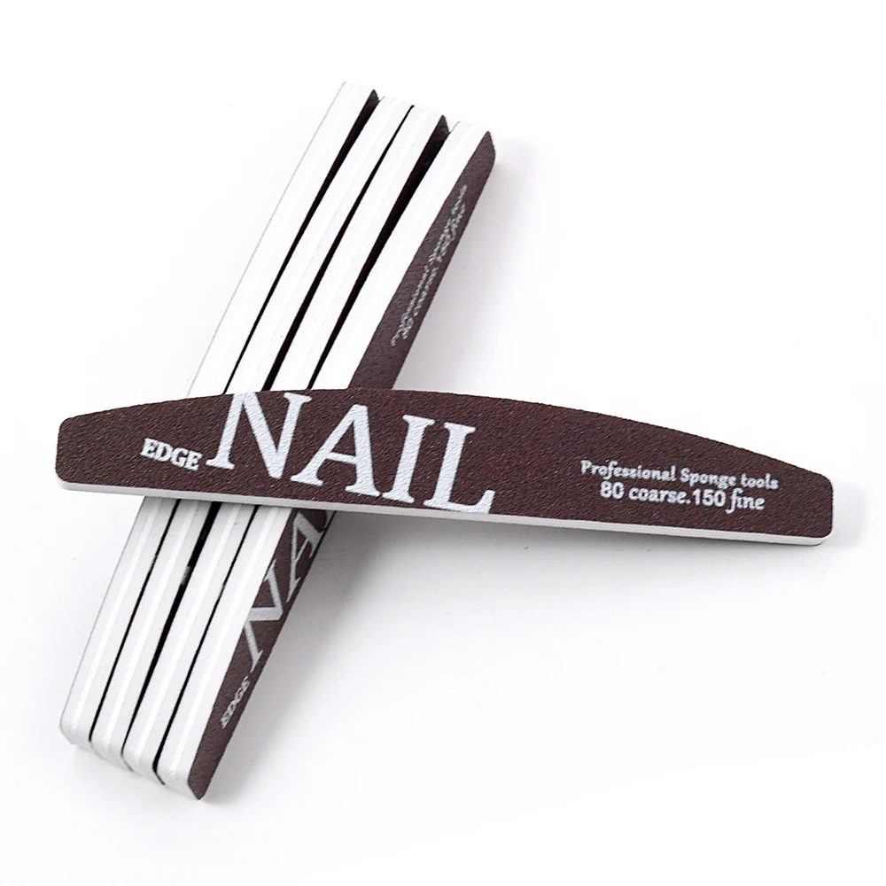 2/5pcs Salon-Grade Coffee Nail Files Dual Grit 80/150 Grit Sponge Nail File Sandpaper Washable Reusable Manicure Pedicure Tools