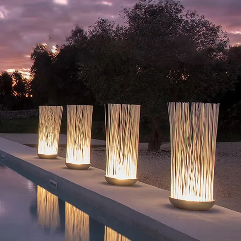 Outdoor IP65 Waterproof Lawn LED Ambient Light Park Dynamic Water Pattern Fiber Optic Reed Light Villa Garden Terrace Floor - view 5