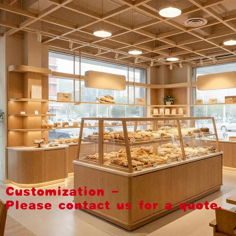 

Customize.Premium Commercial Bakery Display Cabinet with Temperature Control Heavy Duty Construction LED Lighting Brown Fi