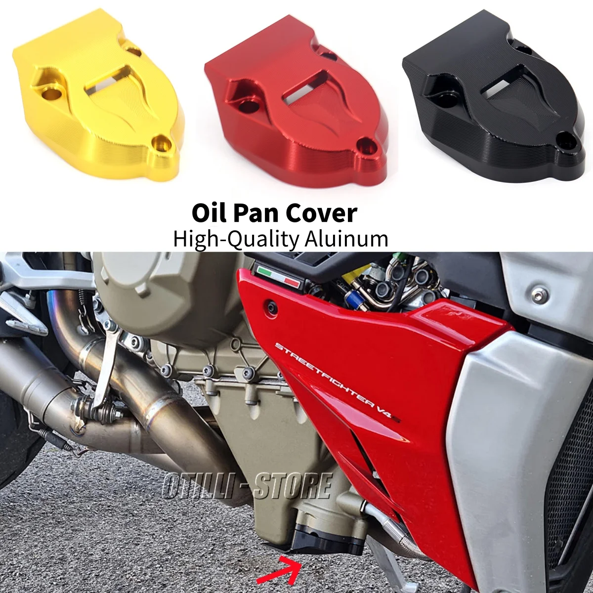 

For Ducati Superbike Panigale V4 V4S V4R STREETFIGHTER V4 S Motorcycle Aluminum Oil Pan Protector Cover 4 Color Oil Sump Guard
