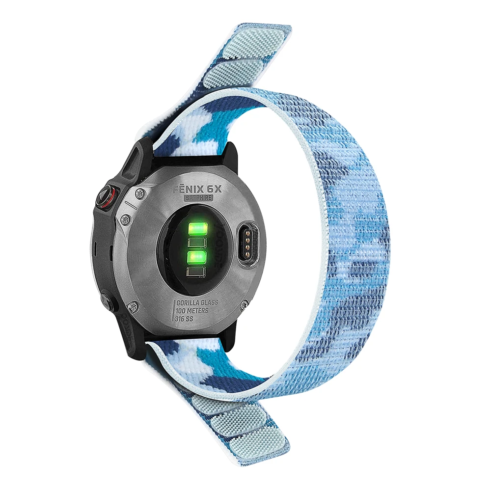 22 mm 26 mm QuickFit Nylon-Schlaufenarmband für Garmin Tactix 7 AMOLED Delta Bravo Band für Garmin Fenix 7X 6 PRO 5 3 geflochtene Uhrenarmbänder
