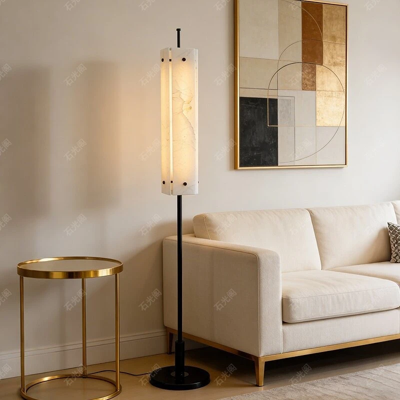 Modern simple living room sofa next to bedroom study ambient light