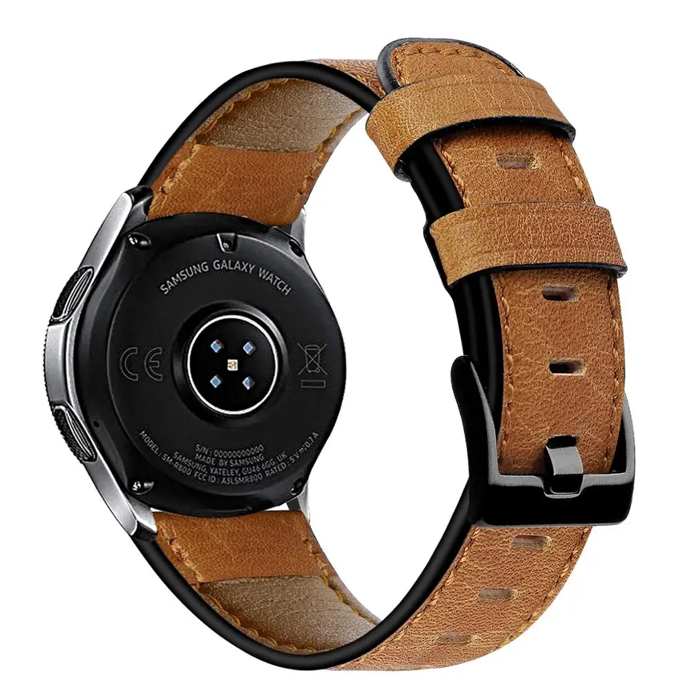 Genuine Leather band For samsung Galaxy watch 3 46mm bracelet Gear S3 frontier bracelet Huawei watch 2 gte strap 22mm watch band