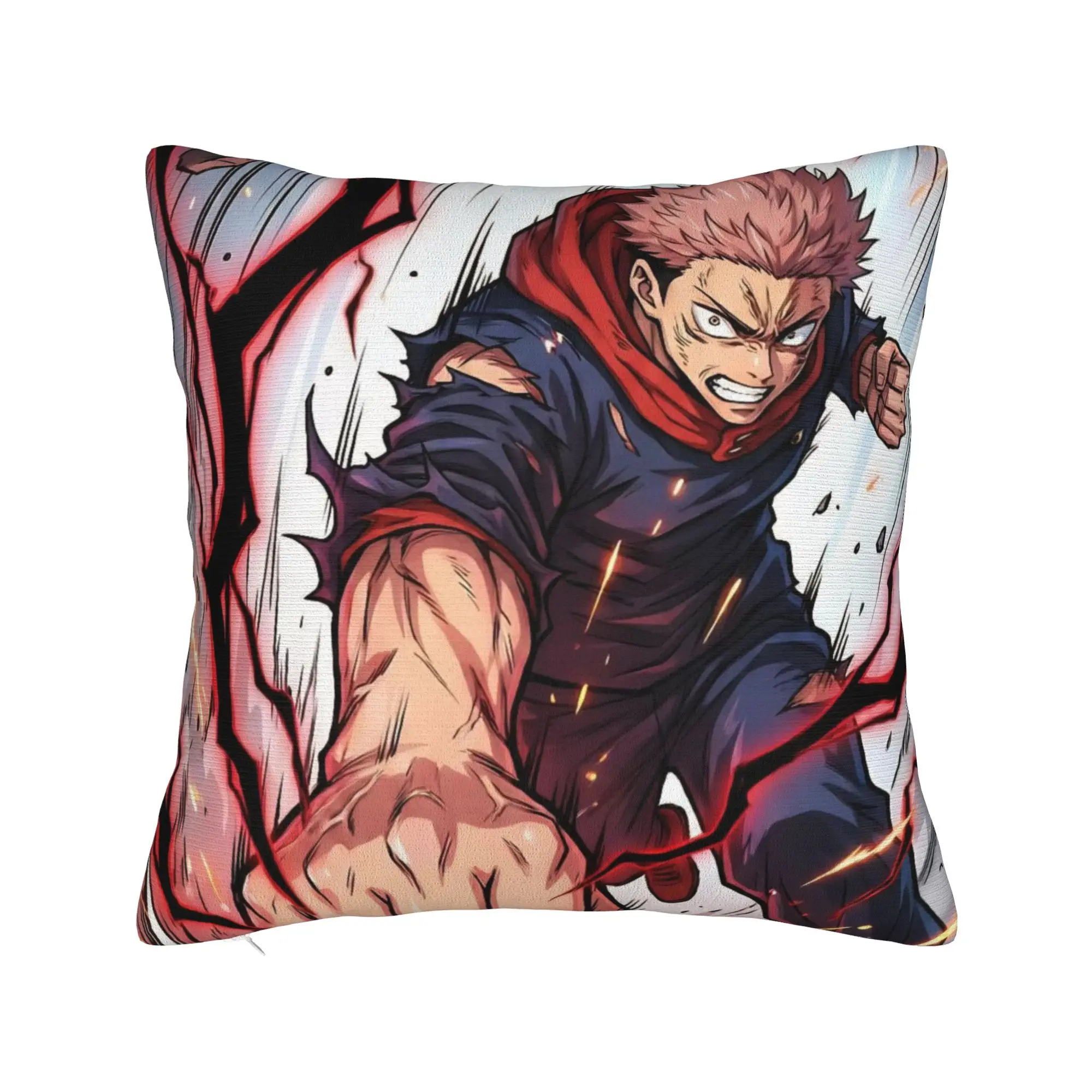Itadori Yuji  Pillowcases Merchandise Soft Cushion Cover Decoration  JJK Anime  Throw Pillow Case Cover Home Multiple Sizes