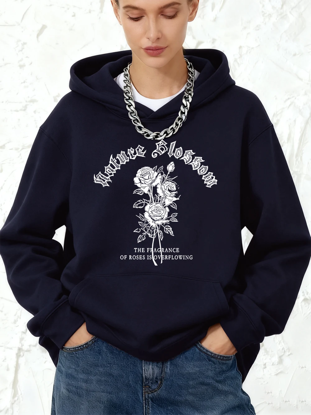 خمر خطابات والزهور يطبع قلنسوة من القطن المرأة الشتاء الصوف الدافئة البلوز الركض جيب البلوفرات ملابس رياضية فضفاضة