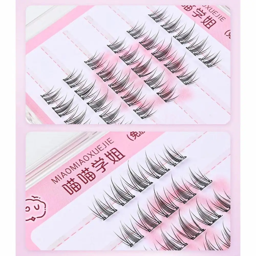 With Jelly Glue Strips 3D False Eyelashes Glue Free Anime Cosplay Segmented False Eyelashes Handmade Nude Makeup