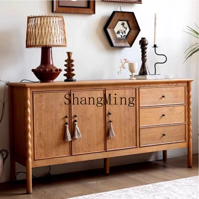 

ZYY medieval solid wood living room tea table side cabinet against the wall dining side cabinet bedroom office locker