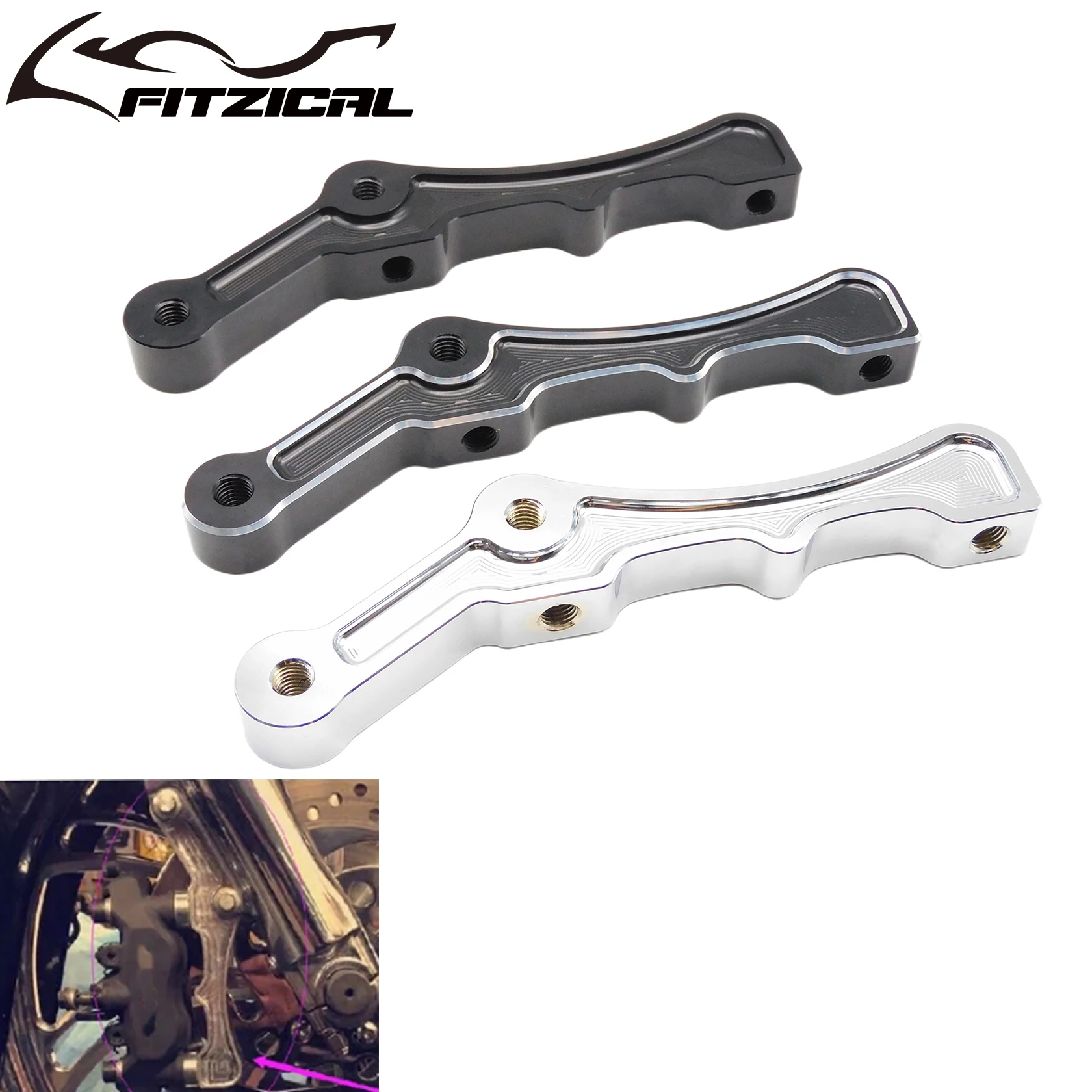Soporte de Caliper de Freno Radial para Motocicleta, Soporte de Caliper de Freno de Disco Delantero para Harley Dyna Softail FL Touring Road Glide Sportster