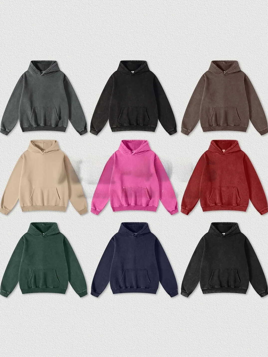 Heavyweight Fce American Hoodie Trendy Brand ex Cleanfit Color Warm Retro Waed Hat irt Cotton Long Sve