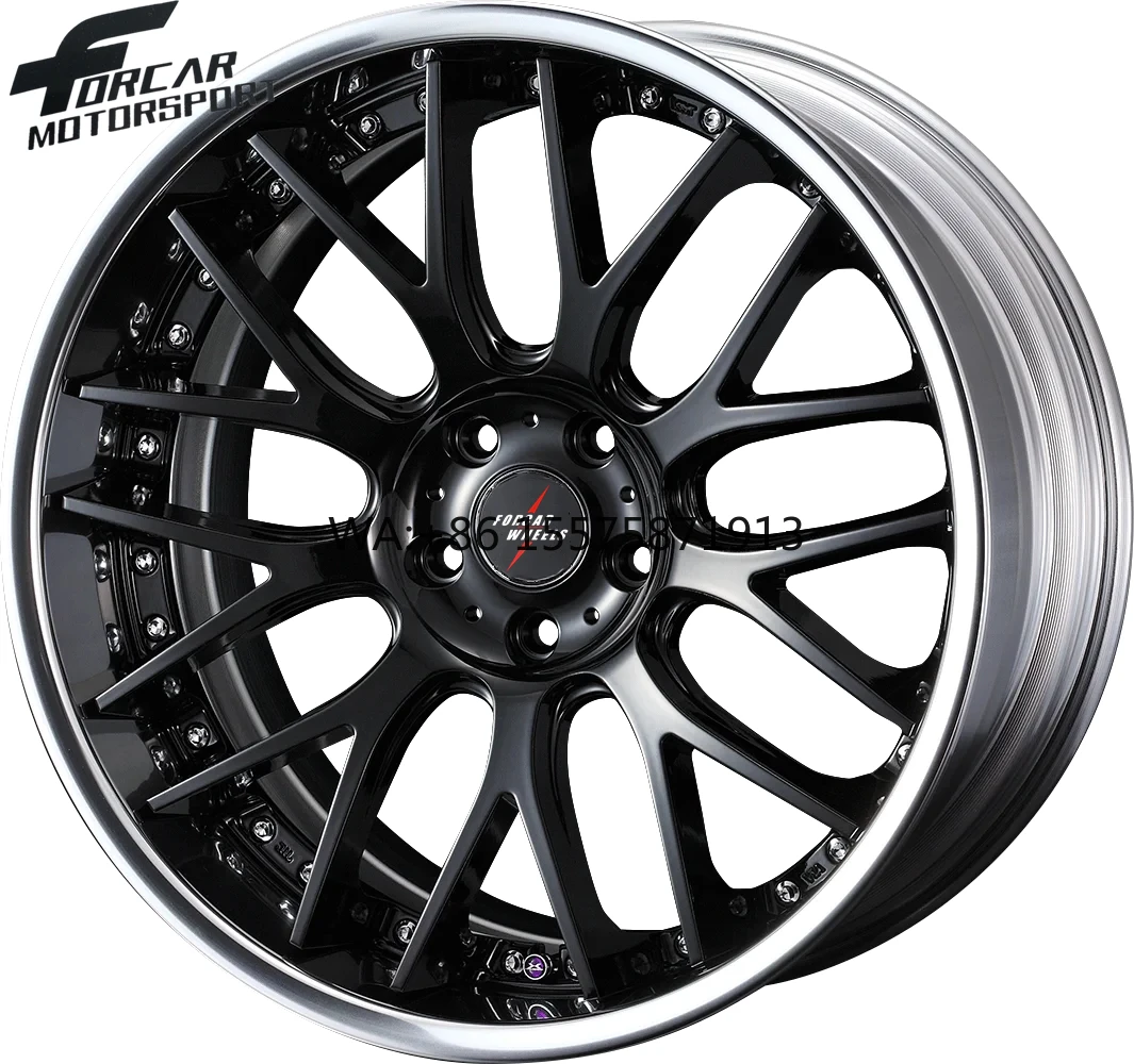 

Forcar 2-piece Design Gloss Black Passenger Car T6061 Factory Price Best Quality 5*112 5*114.3 New Forged Wheels