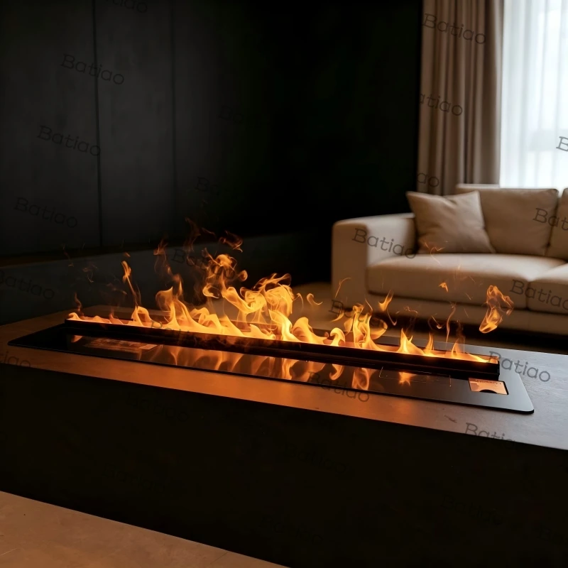 Recessed 3D Water Vapor Electric Fireplace flame ambient light Insert Built-in Humidifier Steam Flame luxury gold mist firepit