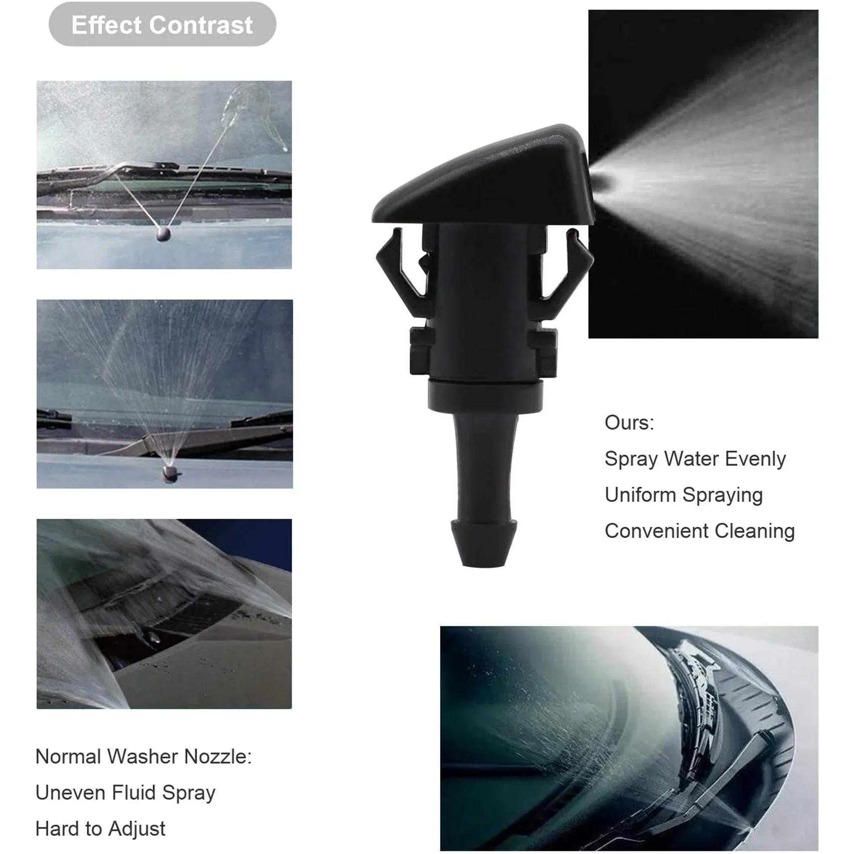 앞 유리 와셔 노즐 와이퍼 스프레이 키트, 크라이슬러 닷지 램 5116079AA,4805742AB,5303833AA 교체용, 4 팩