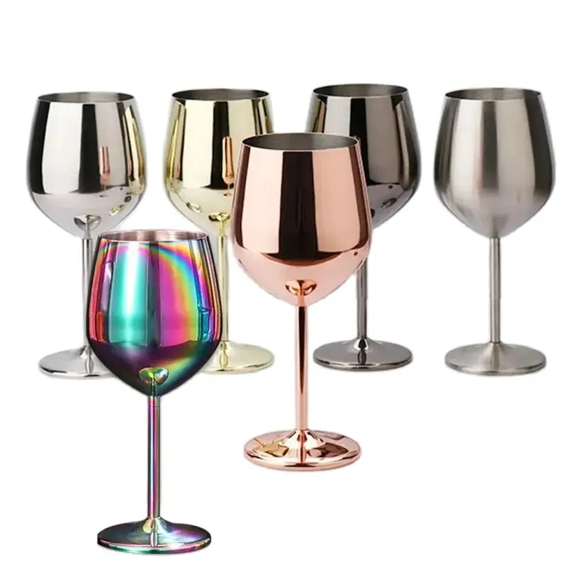 Stainless Steel Wine Glass Goblet Drinking Cup Champagne Glass Party Home Bar Supply