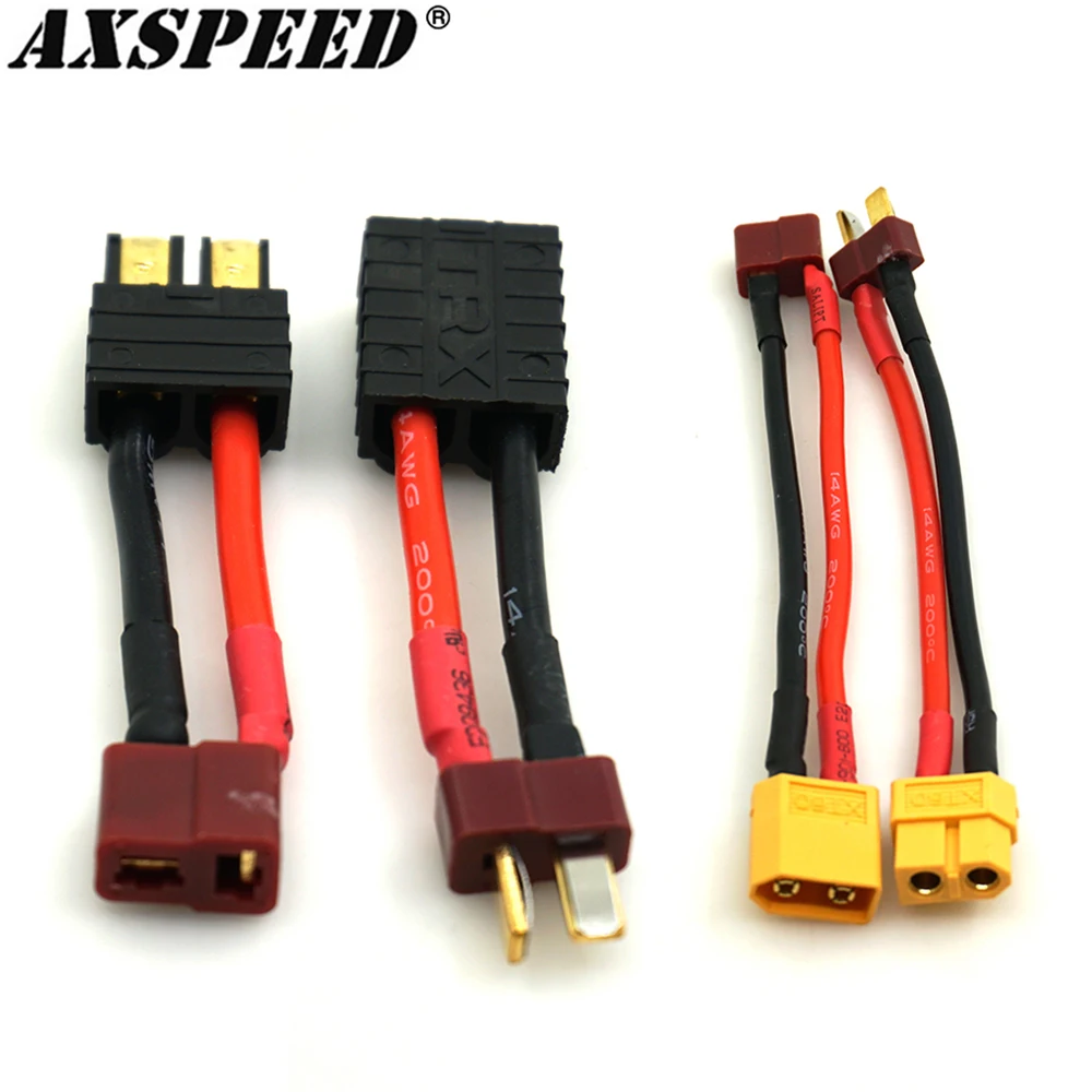 AXSPEED XT60 TRX T Plug Cable Female to Male Adapter Connectors for RC Lipo Battery Charger DIY Accessories