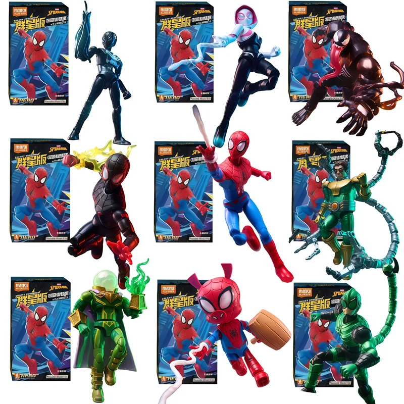 

BLOKEES Человек-паук Майлз Моралес Доктор Осьминог Веном Бетти Брант Тайстеро Аниме Фигурка Строительный блок Игрушки Детские рождественские подарки