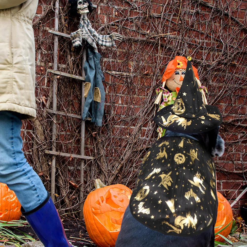 

1 set Cloak Hat Set Lightweight Halloween Costume For Cat Dog Party Cosplay Decor Pet Costume For Halloween Festival