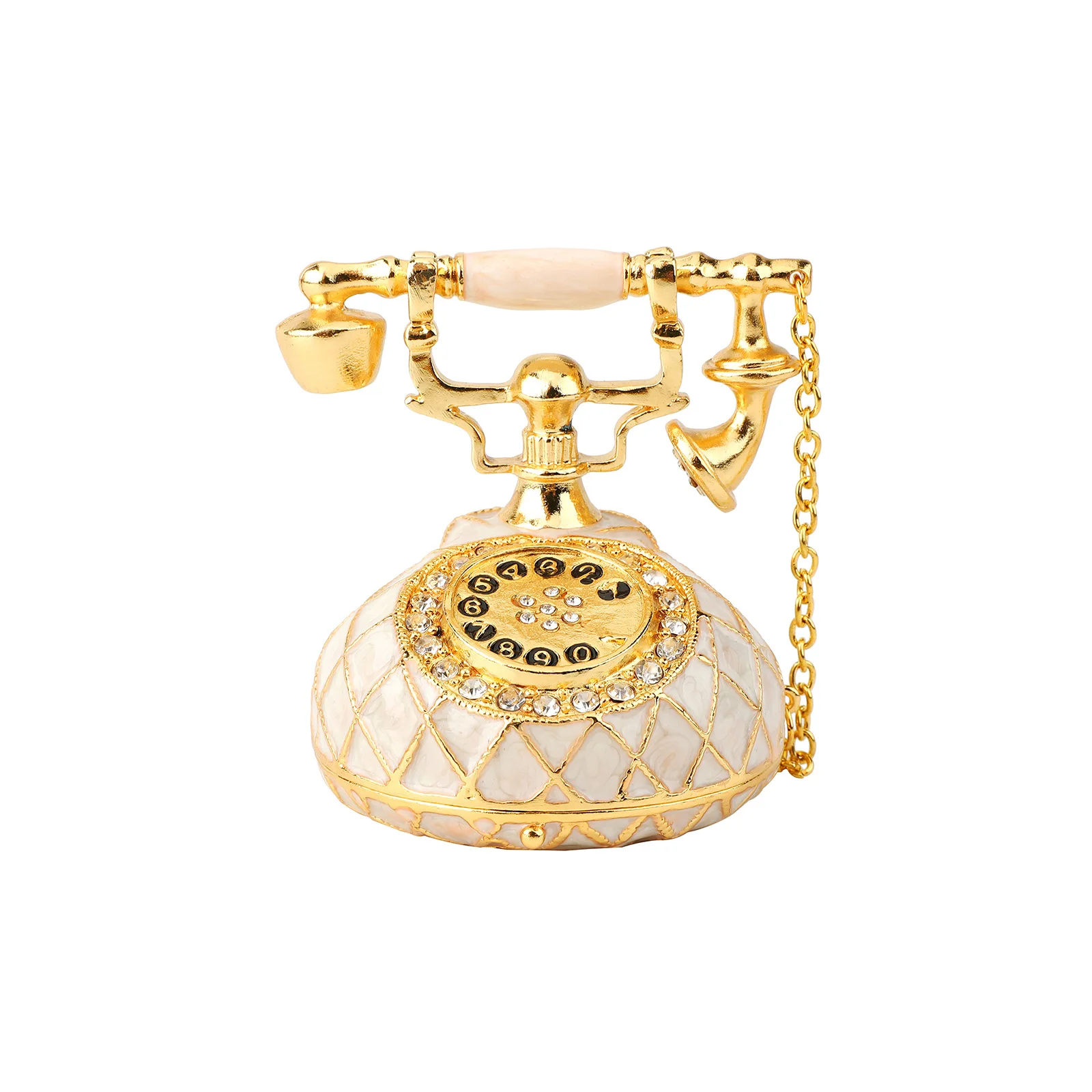 

Enamel color telephone jewelry box niche holiday gift
