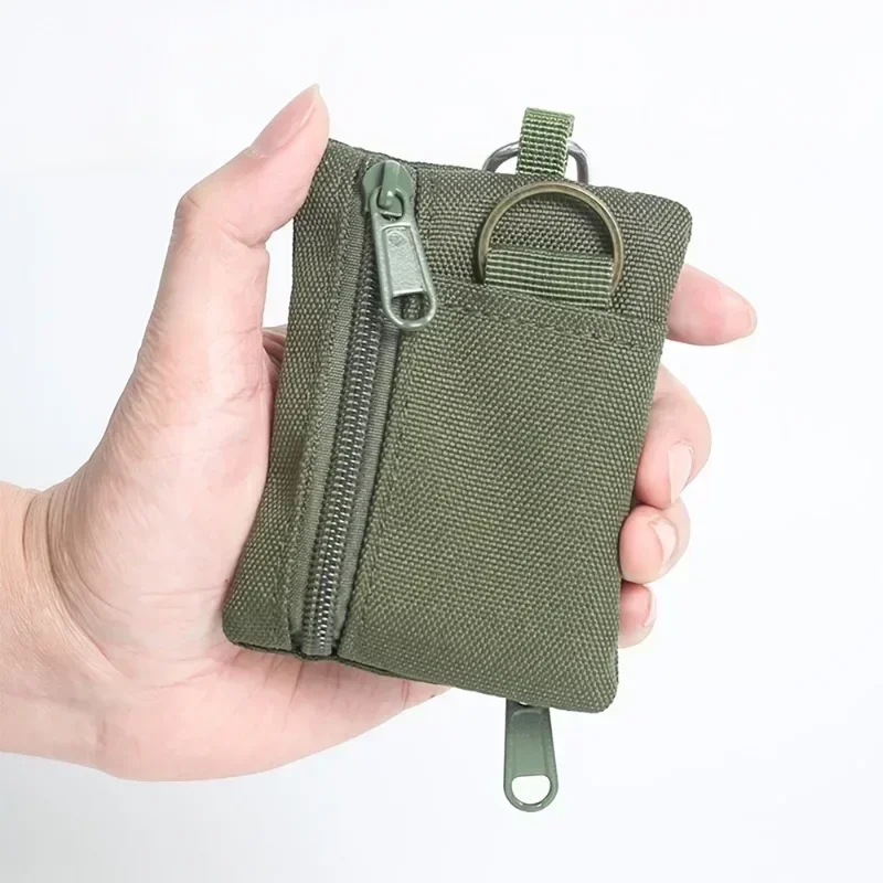 Mini Coin Purse Key Pouch, Casual Style Nylon Zipper Sports Storage Bag, Polyester Material, Small Hanging Card Holder image 3