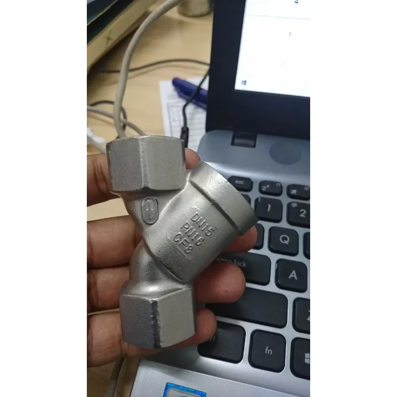 Esg100 Katup Sudut هوائي باكان من الفولاذ المقاوم للصدأ مقاس 40 مم Dn 15 هوائي Cf8 #2