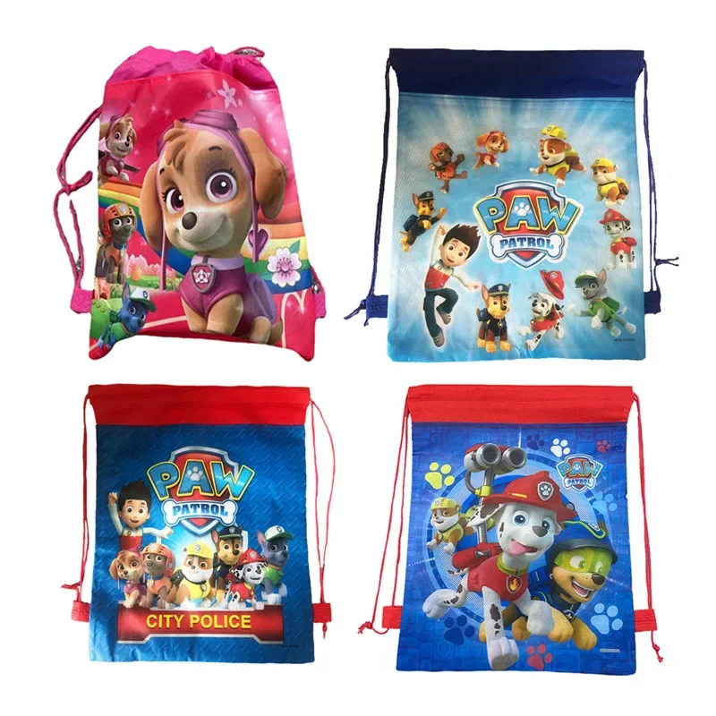 

Paw Patrol Anime Figures Chase Marshall Rubble Skye Non-woven Fabric Children Travel Bags Storage Clothes Shoe Drawstring Bags