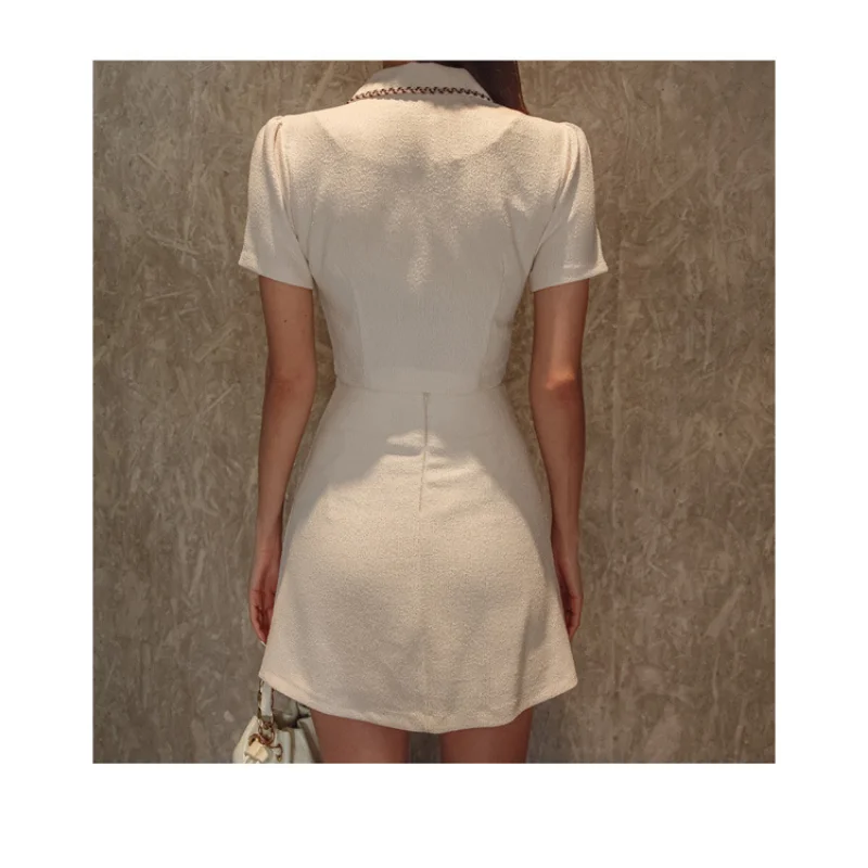 Women Korean Chic Small Fragrance Two-piece Summer Fashion Short-sleeved Shirt+hip Skirt French Sweet Elegant Lady Suit Summer