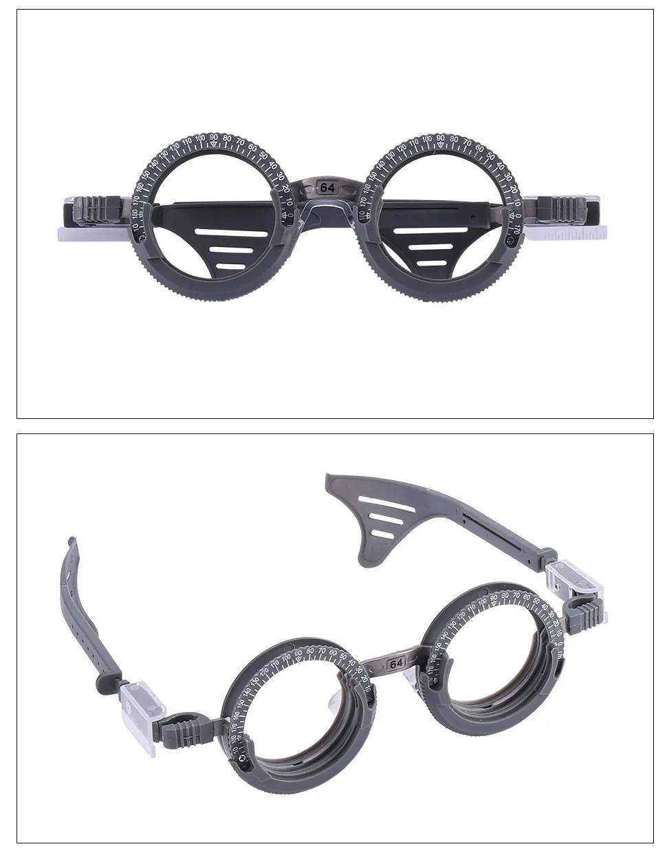 Professioneller Testrahmen, Brillen-Optometrie-Rahmen, verstellbares Linsenbein für mehrere Schüler, Augenabstandsmessung, 3 Linsen – Detail 9
