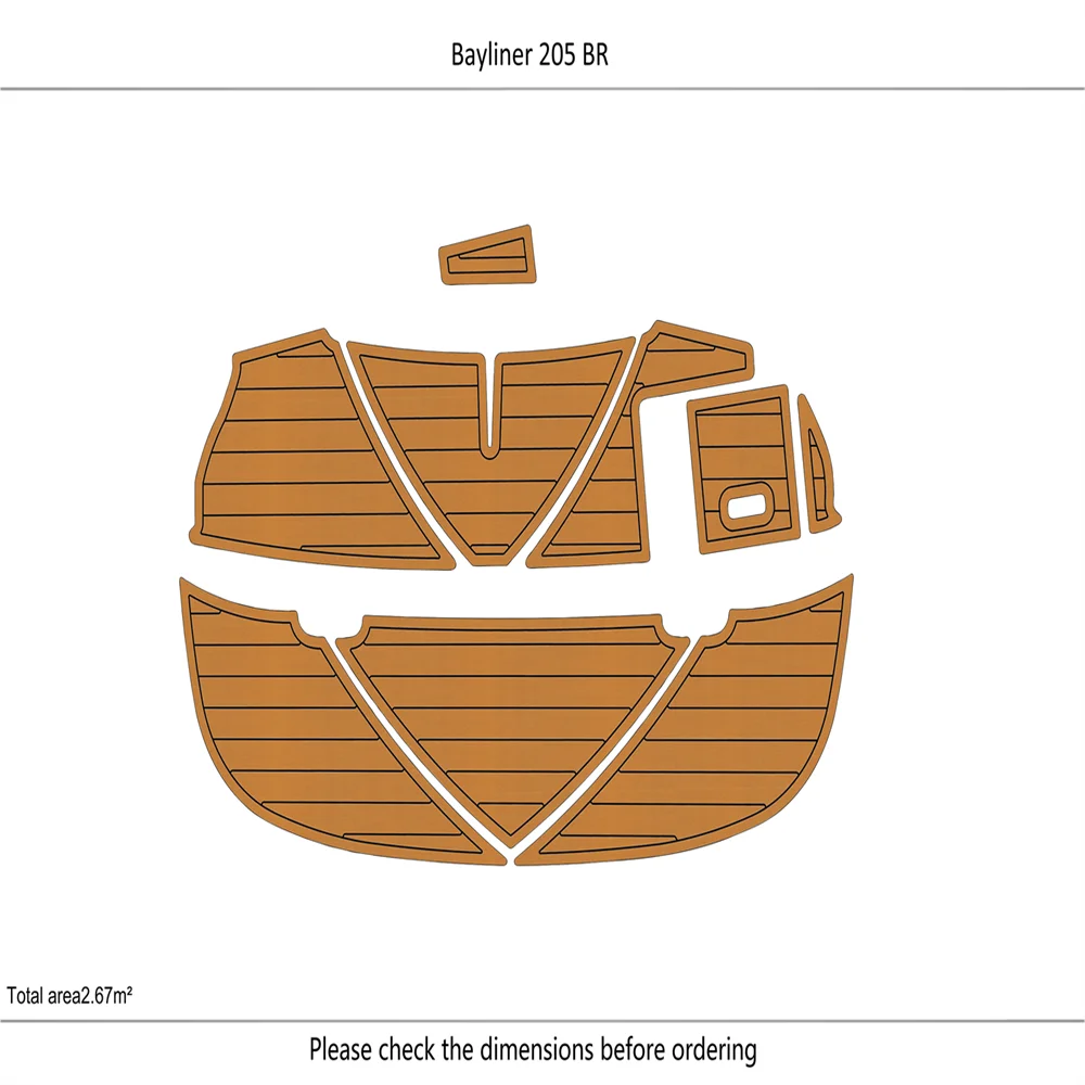 

Плавательная платформа Bayliner 205 BR 2003-2006, 1/4 дюйма, 6 мм, пол из искусственного тикового дерева EVA