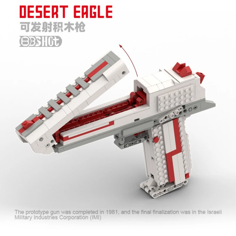 8 أنواع من مكعبات بناء مسدس نسر الصحراء الإبداعية MOC التقنية قادرة على إطلاق الرصاص تجميع لعبة الطوب هدية للأطفال #3