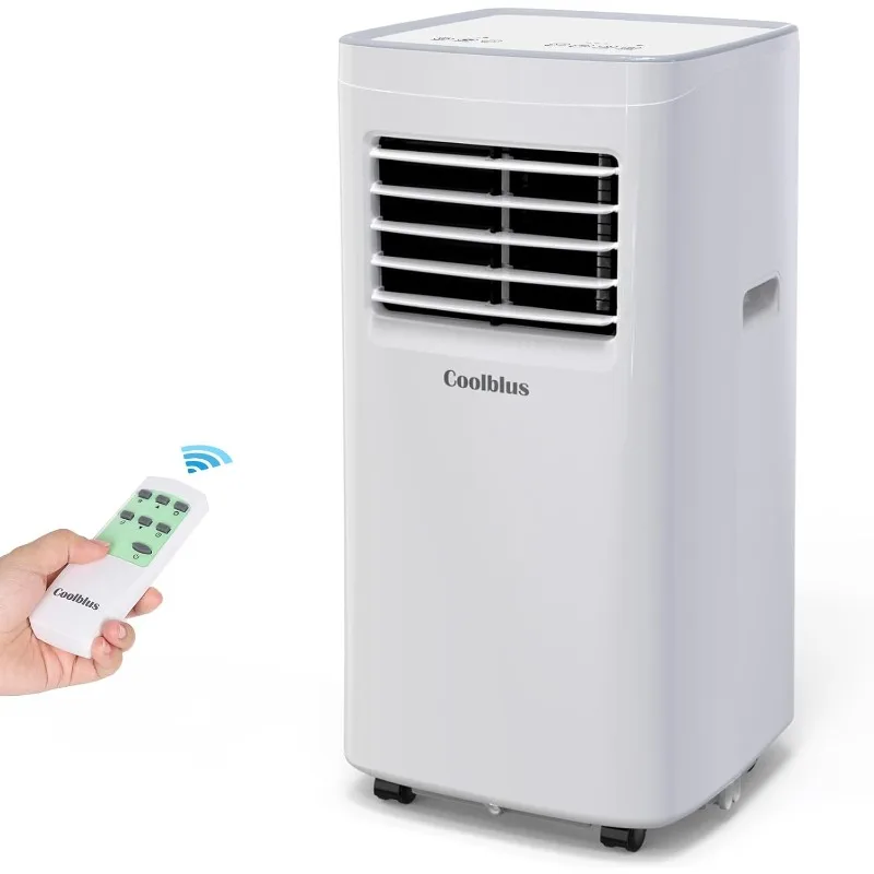 Draagbare Airconditioner, 8500 Btu Draagbare Ac Tot 360 Sq,3 In 1 Met Afstandsbediening, Wit