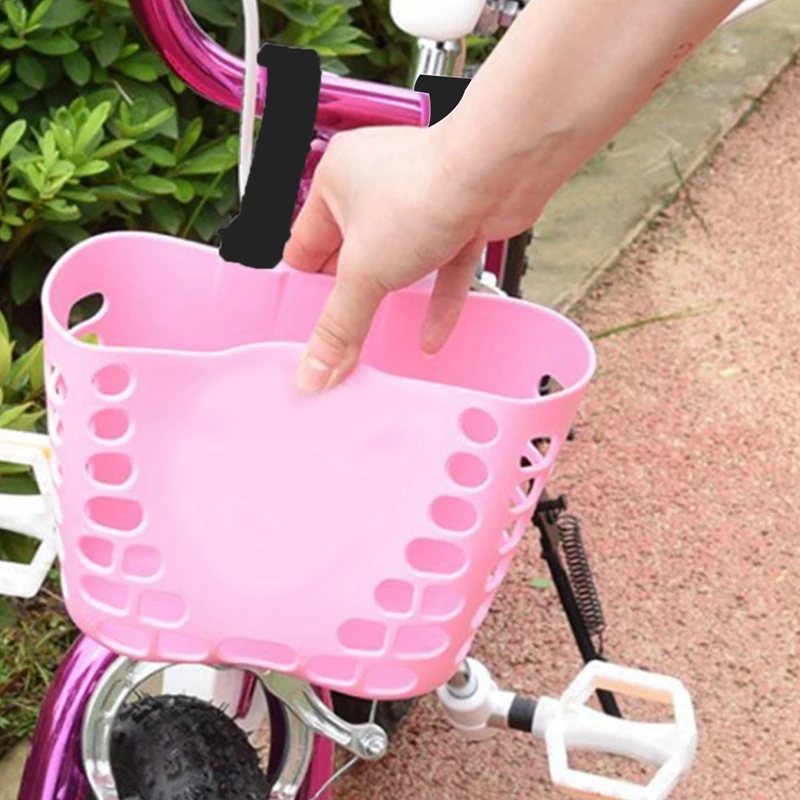 Bicycle Basket Hollow Children Bike Tricycle Scooter Storage Front Handlebar Plastic Carrier Cycling Kids Riding Shopping