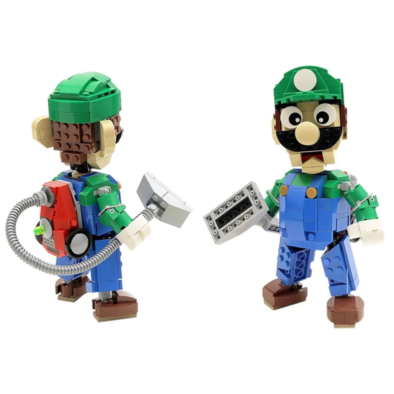 MOC Gioco Classico Da Corsa Kart Auto Avventura Fratelli Cartoon Doll Bricksheadz Marioed Skyline Building Blocks Modello Giocattolo Per Bambini Regalo