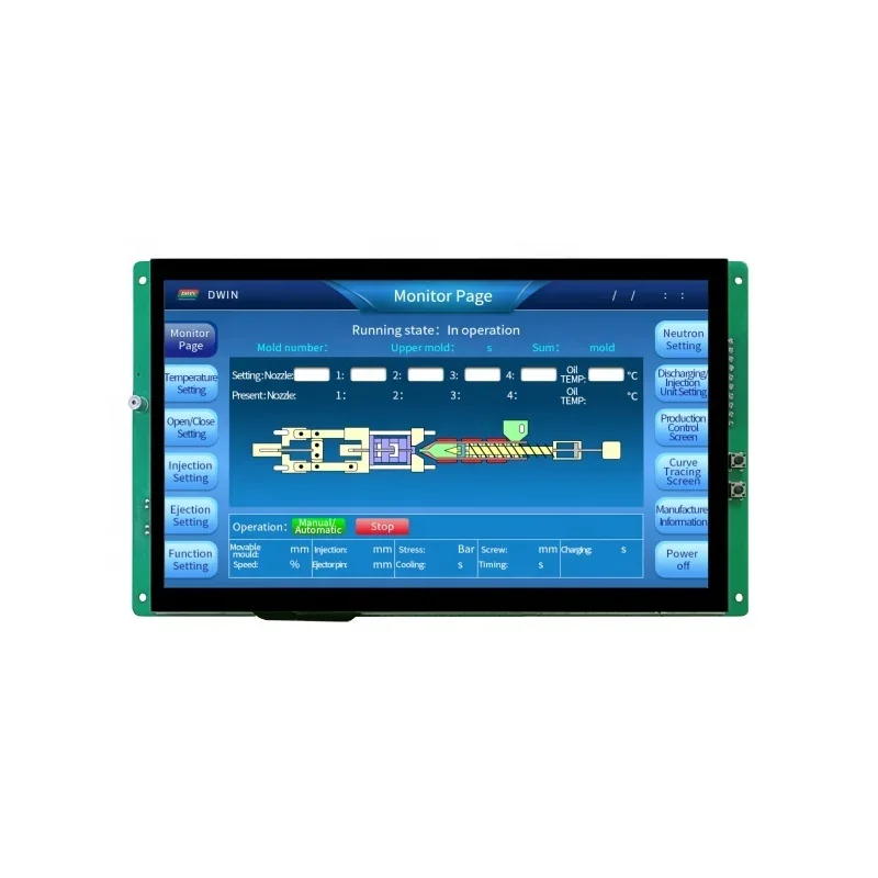 DWIN 10.1 Inch 1024*600 Pixels Capacitive Touch Display Linux4.19 OS RK3566 CPU Multi-Language Embedded Industrial Monitor