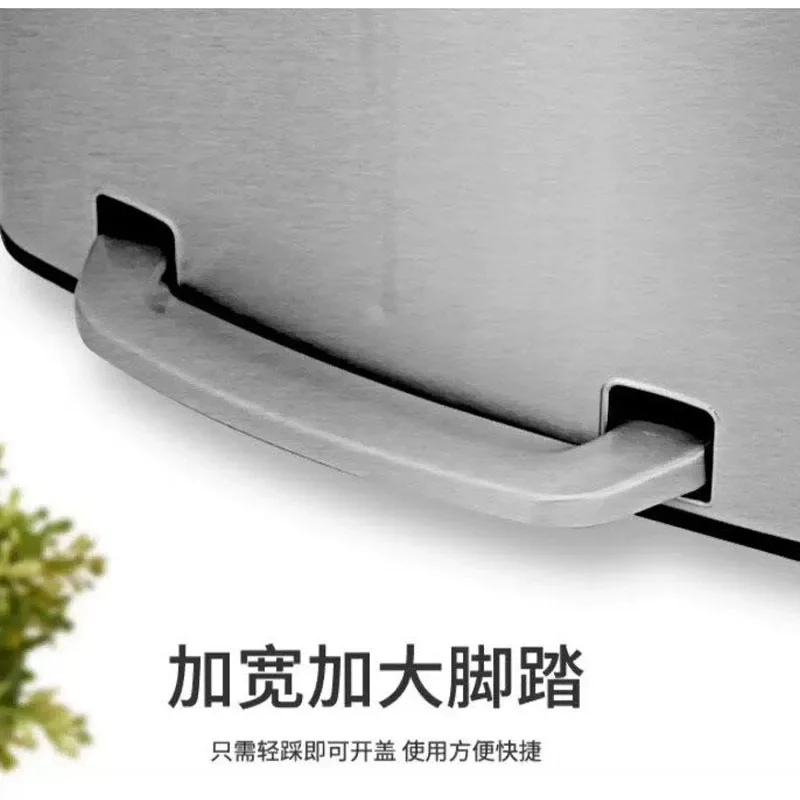 Stainless Steel Recycling Trash Can, Foot Pedal Waste Bin with Soft Close, Kitchen Separation Dustbin for Home & Office