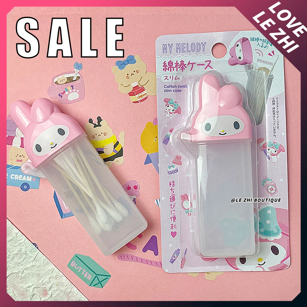 

Promotion Kawaii Anime Sanrio My Melody Portable Travel Storage Box Life Supplies Toothpick Cosmetic Swab Band-Aid Storage Box